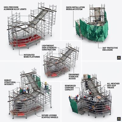 Giá tốt. Event Stage Rigging Aluminium Scaffold Tower Matte Black Non-Reflective T-Slot Channels Quản lý cáp cho trực tuyến